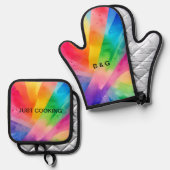 lgbtqゲイプライド月 鍋つかみ&鍋敷きセット (正面/裏面)