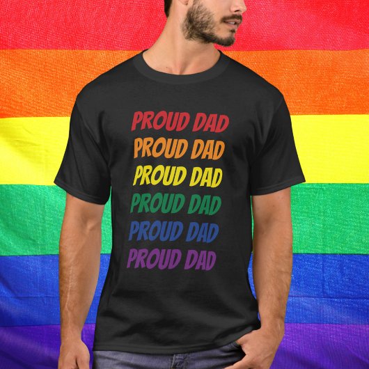 LGBTQゲイプライド誇りを持ったパパ中継文字 Tシャツ