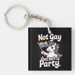 LGBTQゲイプライド アライ パーティーに来ただけ キーホルダー