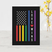 LGBTQゲイプライド・ラブがアメリカ国旗を獲得 カード (黄色い花)