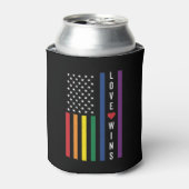 LGBTQゲイプライド・ラブがアメリカ国旗を獲得 缶クーラー (缶正面)