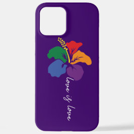 LGBTQゲイプライド- LOVE IS LOVE Rainbow Flower iPhone 12 Pro Maxケース