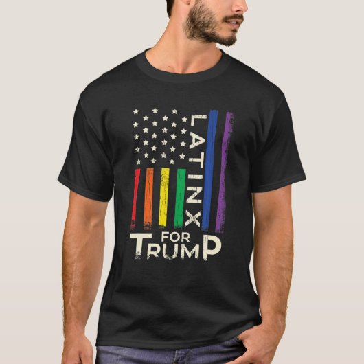 LGBTQゲイプライドLatinXトランプ2020選挙US Tシャツ (正面)