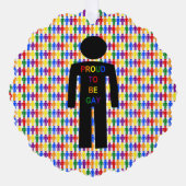 LGBTQゲイマンシルエット&レインボーメンカスタムズ オーナメントカード (正面)