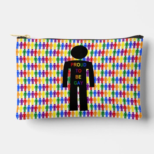 LGBTQゲイマンシルエット&レインボーメン アクセサリーポーチ (正面)