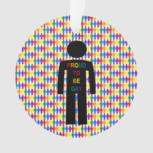 LGBTQゲイマンシルエット&レインボーメン オーナメント (正面)