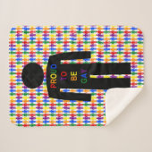 LGBTQゲイマンシルエット&レインボーメン シェルパブランケット (正面(横))