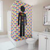 LGBTQゲイマンシルエット&レインボーメン シャワーカーテン (インサイチュ)