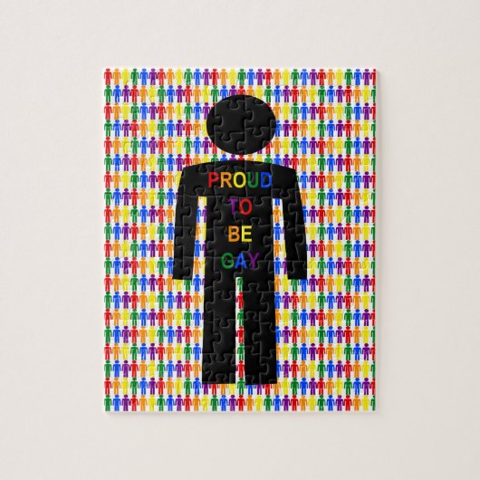 LGBTQゲイマンシルエット&レインボーメン ジグソーパズル (縦)