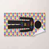 LGBTQゲイマンシルエット&レインボーメン バスタオルセット (ハンドタオル)