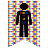 LGBTQゲイマンシルエット&レインボーメン バンティングフラッグ (第2の旗)