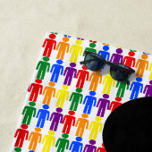 LGBTQゲイマンシルエット&レインボーメン ビーチタオル (インサイチュ)