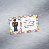 LGBTQゲイマンシルエット&レインボーメン マグネット名刺 (インサイチュ)