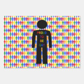 LGBTQゲイマンシルエット&レインボーメン ラッピングペーパーシート (正面)