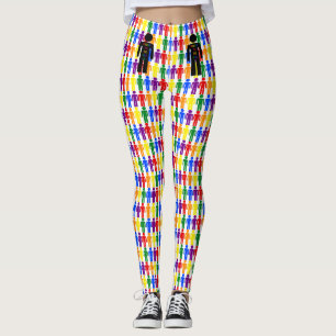 LGBTQゲイマンシルエット&レインボーメン レギンス
