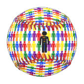 LGBTQゲイマンシルエット&レインボーメン 野球ボール (裏面)