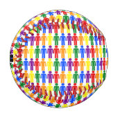 LGBTQゲイマンシルエット&レインボーメン 野球ボール (正面左)