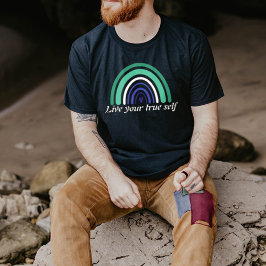 LGBTQゲイマン国旗:真の自分を生きる Tシャツ