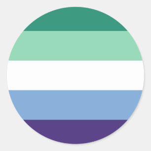 LGBTQゲイメンズプライド国旗 ラウンドシール