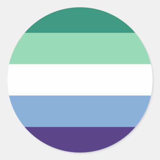 LGBTQゲイメンズプライド国旗 ラウンドシール (正面)