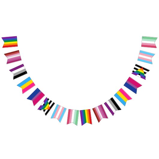 LGBTQゲイレズビアンエースパンバイアリートランスアブロプライド バンティングフラッグ (全)