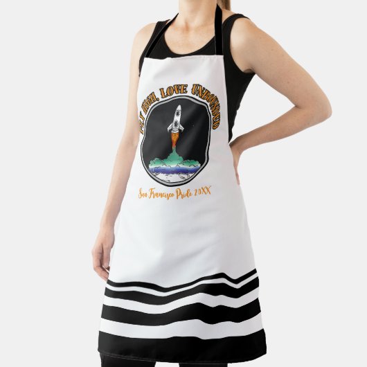 LGBTQゲイ国旗、高フライ、無制限の愛 エプロン (インサイチュ)