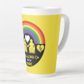 LGBTQゲイ車椅子障害プライド カフェラテマグ (右アングル)
