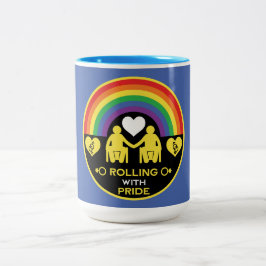 LGBTQゲイ車椅子障害プライド ツートーンマグカップ
