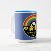 LGBTQゲイ車椅子障害プライド ツートーンマグカップ (正面左)