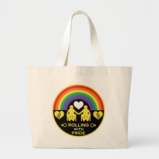 LGBTQゲイ車椅子障害プライド ラージトートバッグ (正面)