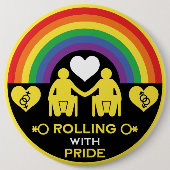 LGBTQゲイ車椅子障害プライド 缶バッジ (正面)