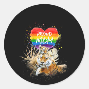 LGBTQゲイ&レズビアンプライドマママタイガー ラウンドシール