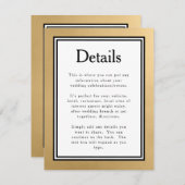 LGBTQゴールドモダンウェディング詳細封入カード エンクロージャーカード (正面/裏面)