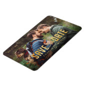 LGBTQシンプル伝統的写真で日付を保存 マグネット (左側)