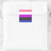 LGBTQジェンダー流体プライド国旗 スクエアシール (バッグ)