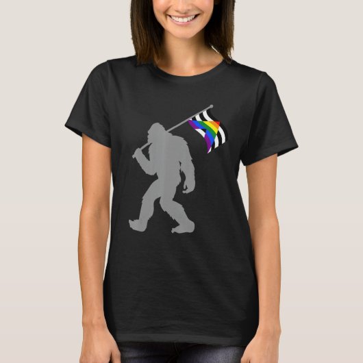 LGBTQストレートアライアンスプライド旗オンストレートゲイ Tシャツ (正面)