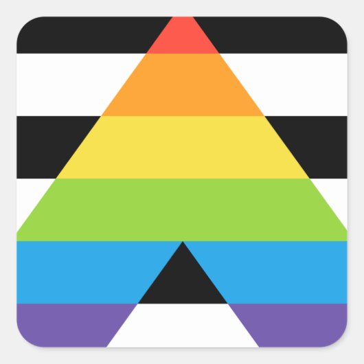 LGBTQストレートプライド国旗 スクエアシール (正面)
