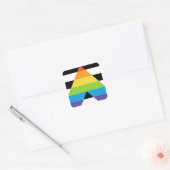 LGBTQストレートプライド国旗 スクエアシール (封筒)