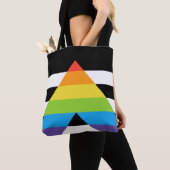 LGBTQストレートプライド国旗 トートバッグ (クローズアップ)