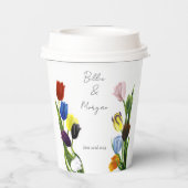 LGBTQチューリップ花 紙コップ (裏面)