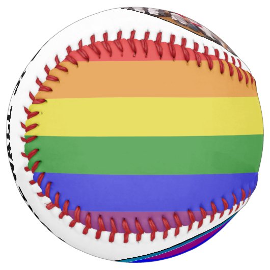 LGBTQチームの写真とロゴのソフトボール ソフトボール (正面左)