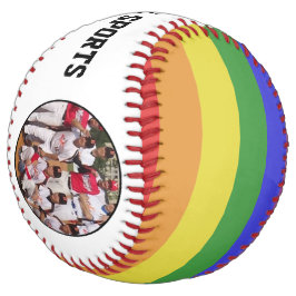 LGBTQチームの写真とロゴのソフトボール ソフトボール