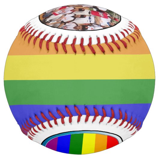 LGBTQチームの写真とロゴのソフトボール ソフトボール (正面)