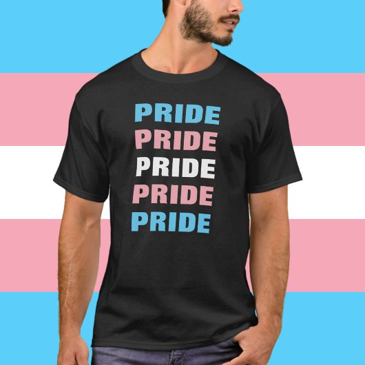 LGBTQトランスジェンダープライドカスタマイズ可能な繰り返し文字 Tシャツ