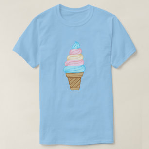 LGBTQトランスジェンダープライドソフトサーブアイスクリームコーン Tシャツ