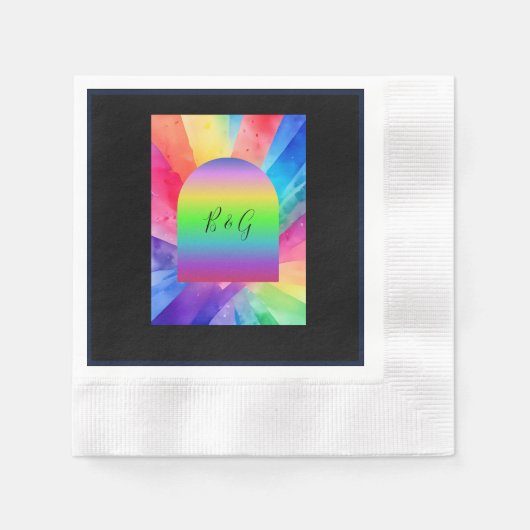 lgbtqトランスジェンダー結婚ー 縁ありカクテルナプキン (正面)