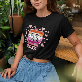 LGBTQハッピープライド月、レズビアン国旗のあるテレビ Tシャツ