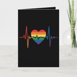 LGBTQハートビートハートプライドゲイレズビアントランスビ カード