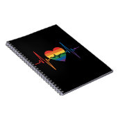 LGBTQハートビートハートプライドゲイレズビアントランスビ ノートブック (右側)