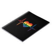 LGBTQハートビートハートプライドゲイレズビアントランスビ ノートブック (左側)